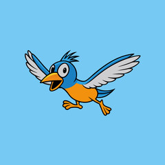 A flying bird icon vector style silhouette illustration