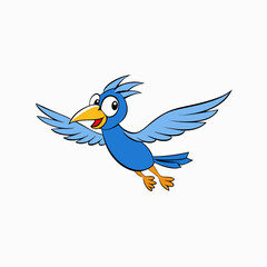 A flying bird icon vector style silhouette illustration
