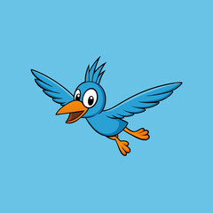 A flying bird icon vector style silhouette illustration