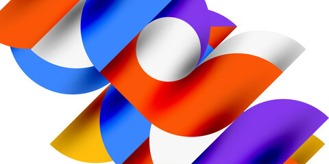 Tech minimal circular shapes geometric art. Vector modern circles