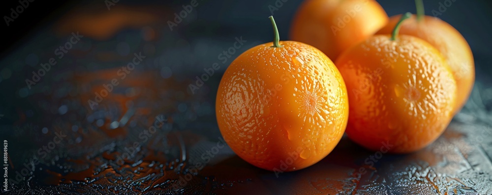 Wall mural a pile of ripe oranges on a kitchen counter.