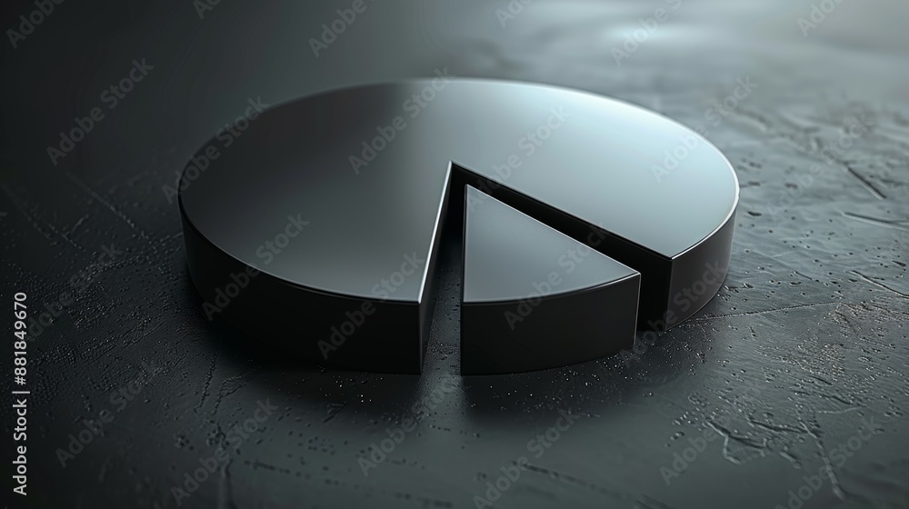Poster minimalist pie chart with different sections in black color.