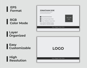 Double sided business card, modern personal car, corporate office card, minimal name card, creative business card, layout, set