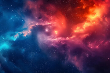 Fototapeta premium A breathtaking cosmic nebula swirls in vivid colors, creating an ideal abstract and wallpaper background, aiming to be a best-seller