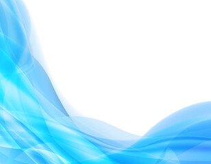 Obraz premium ブルーのウェーブ背景イラスト