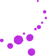 Purple ink paint spots. Purple watercolor stain. Bright, positive artwork for your holiday design.