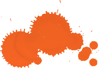 Bright Orange Ink spot. Juicy Orange Ink. Design element for Holi festival of colors