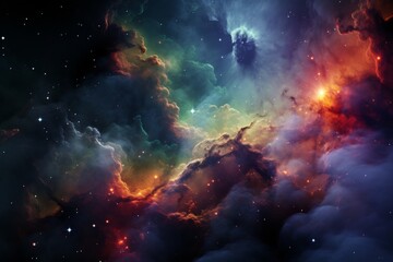 Fototapeta premium Cosmic Nebula with Vivid Colors