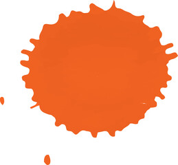 Bright Orange Ink spot. Juicy Orange Ink. Design element for Holi festival of colors