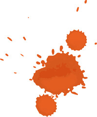Bright Orange Ink spot. Juicy Orange Ink