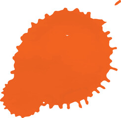 Orange ink paint spot. Orange watercolor stain. Textured Drop, grunge splash texture