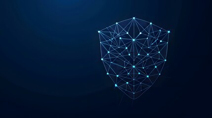 Security, shield lock in futuristic polygonal style. Concept of internet privacy or cyber protection or antivirus. Vector illustration