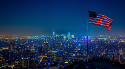 Independence day celebration with flag
