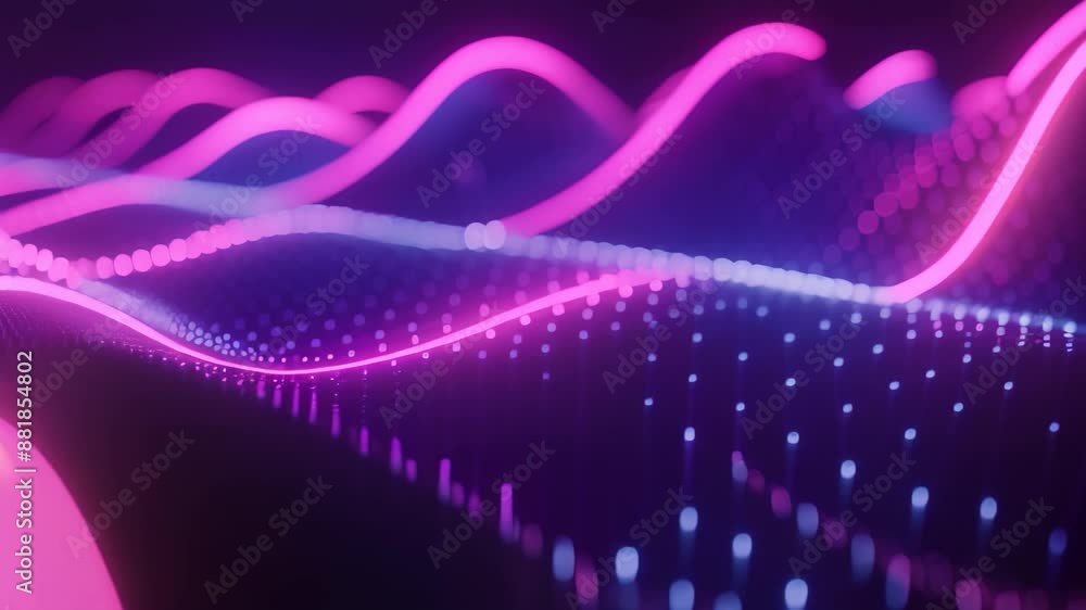 Poster blue and pink waves intersect in an abstract and vibrant pattern, creating a visually striking desig