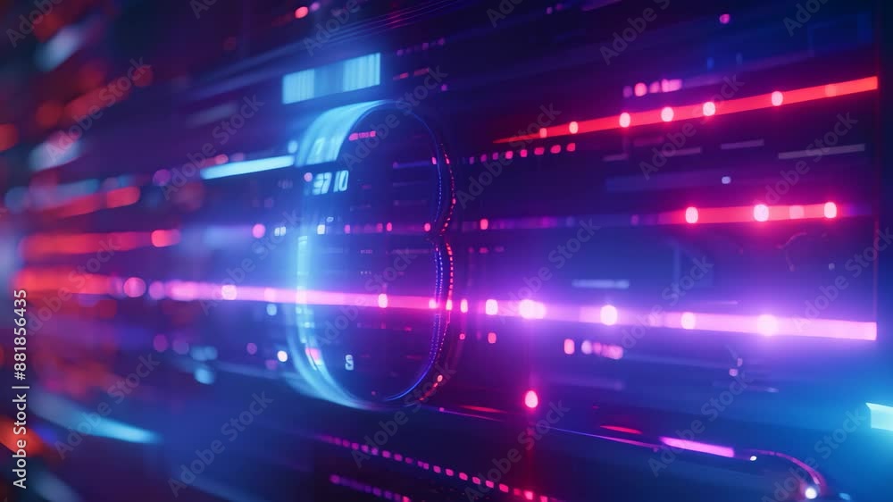 Poster a digital code is illuminated against a dark backdrop, integrating advanced technologies to prevent 