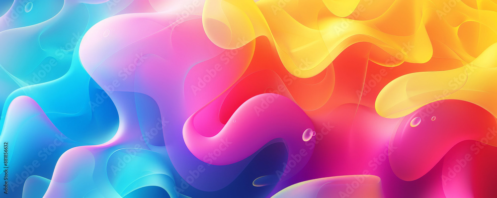 Poster a vivid backdrop with a seamless gradient of bright, bold colors, creating a vibrant and energetic v