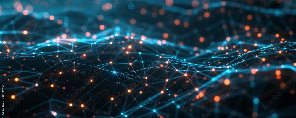 Aufkleber a futuristic energy background with luminous circuits and glowing nodes interconnected by bright lin