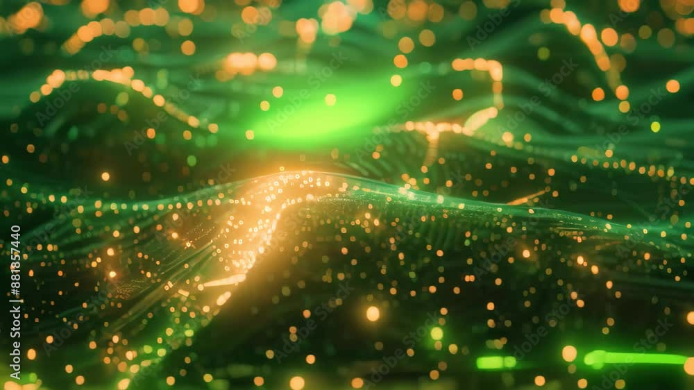 Poster Abstract network of glowing pathways and intersecting lines forming a complex structure, Interconnected network of glowing pathways