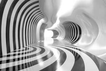 Obraz premium An abstract geometrick background, white and black. Generative AI