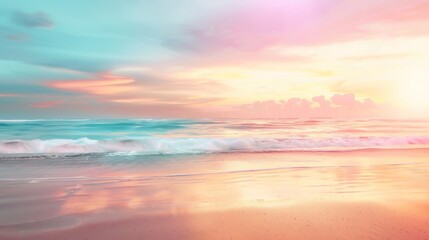 Pastel Sunset Over a Tranquil Beach