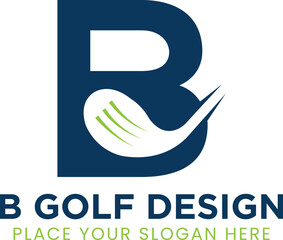 Alphabet letter icon logo B for Golf logo design vector template, Vector label of golf, Logo of golf championship, illustration, Creative icon, design
