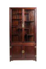 Antique chinese display cabinet curio cabinet wood cabinet with glass doors on transparent background © MuhammadAsad