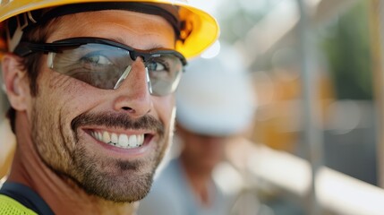 A vigilant construction supervisor in a safety helmet oversees the work being carried out by the team at the site, representing oversight, guidance, and effective project management.