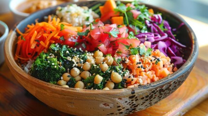 Colorful plant based protein bowl with global culinary influences, colorful plant based protein bowls, global flavors