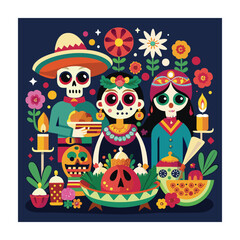 Fototapeta premium A Delicious Mexican Food Vector Illustration