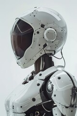 Fototapeta premium Sleek white robot with a futuristic design and intricate details