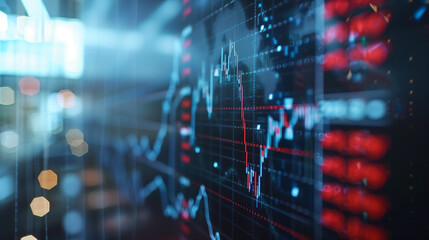 Board with straightforward line graph and multiple data points, perfect for detailed financial, stock, and cryptocurrency analytics.

