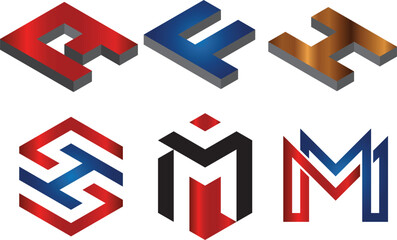 Lettermark logo. Acronym logo. Hexagon logo design.