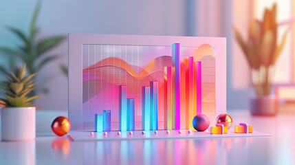 Colorful screen with histograms, charts, statistics, and graphs displaying detailed data points, emphasizing clear and professional statistical information.

