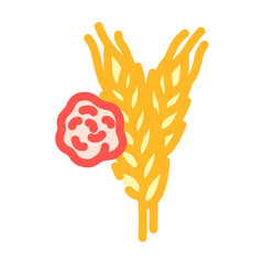 wheat allergen free product food color icon vector. wheat allergen free product food sign. isolated symbol illustration