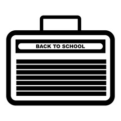 Black and White Back to School Bag Icon - Education Supplies