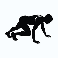 burpees silhouette vector