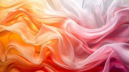 Obraz premium Graceful Pink Waves: A Dance of Silk and Light in Serene Fluidity
