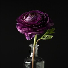 Purple Flower in Glass Bottle © 豆豆 胡