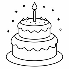 birthday cake with candles vector design 
