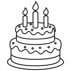 birthday cake with candles vector design 