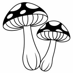 mushrooms on a white background vector design