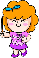 Illustration of Cartoon happy teacher Dream Career and Inspiration for toddler