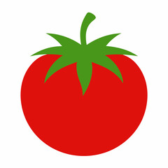 red tomato illustration vector design art on a white background 