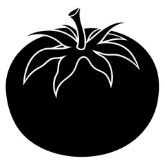 black and white tomato on a white background 