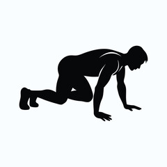 burpees silhouette vector