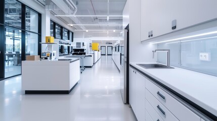 Modern innovation hub, featuring advanced machinery and cutting-edge electronics, a showcase of the latest in technology and robotics