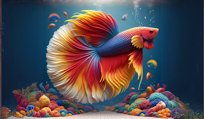Obraz premium beautiful fighting fish