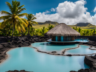 Exotic Oasis: Tropical Spa with Natural Volcanic Hot Springs