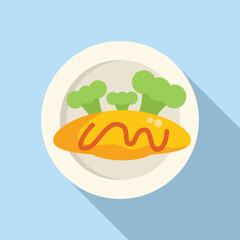 Delicious omelette rice served on a plate, perfect for a satisfying lunch or dinner