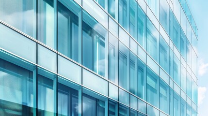 Obraz premium Modern Glass Facade of a Building